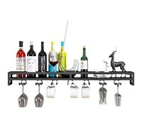 Widppsopt Botellero de Pared para Colgar Botellas de Vino, Soporte para Copas de Vino invertido, estantes de Hierro Forjado para Restaurante, Expositor de Fotos para Sala de Estar, fácil de Instalar.
