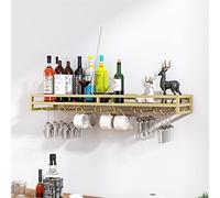 Widppsopt Botellero de Pared para Colgar Botellas de Vino, Soporte para Copas de Vino invertido, estantes de Hierro Forjado para Restaurante, Expositor de Fotos para Sala de Estar, fácil de Instalar.