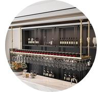Widppsopt Botellero Industrial Redondo Colgante, botellero de Techo con Brazo, estantes flotantes para Barra, botellero invertido con Soporte para Copas, para Bar, cafetería y Cocina (tamaño: 80 x 30