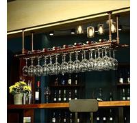 Widppsopt Botellero invertido, botellero Industrial Redondo Colgante, botellero de Techo con Soporte para Copas, botellero para Cocina, Comedor, Bar (tamaño: 120 x 30 cm)