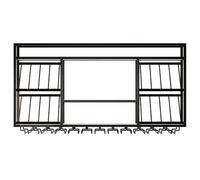 Widppsopt Botellero metálico de Pared para Vino, Gran Estante de exhibición de 3 Niveles para licorería, Ideal para Colgar en la Pared, Ideal para casa, Bar, Comedor, Cocina (Negro, 140 x 70 x 25 cm)