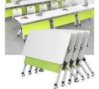 Widppsopt Conference Room Table - 4 Pack Modern Office Folding Conference Training Table, Mobile Flip Top Training Seminar Desk with Caster Wheels, Rolling Meeting Desk 55.1 x 15.7 x 29.5inch