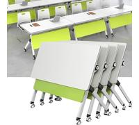 Widppsopt Conference Room Table - 4 Pack Modern Office Folding Conference Training Table, Mobile Flip Top Training Seminar Desk with Caster Wheels, Rolling Meeting Desk 70.8 x 21.6 x 29.5inch