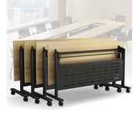 Widppsopt Conference Table,Foldable Meeting Tables with Caster Wheels,Conference Room Desk with Flip Top Design,Training Rooms Rolling Meeting Desk(A 4pcs160*60 * 75)