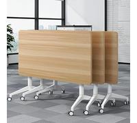Widppsopt Conference Table, Folding Conference Room Desk with Flip-Top Design, Mobile Seminars Dynamic Meetings Training Tables for Offices, Classrooms, and Meeting Room(Yellow, 55.1×21.6×29.5in)