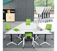 Widppsopt Conference Table, Mobile Training with Silent Wheels, Flip Top Large Mobile Training Desk, Rolling Meeting Desk, Seminar Conference Tables for Office Meeting Room Classroom