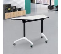 Widppsopt Folding Conference Room Table Combinable Trapezoidal Conference Table,Mobile Flip Top Training Desk with Silent Wheels, Multifunction Modular Desk for Office Meeting Room (1pcs)