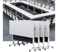 Widppsopt Folding Conference Room Table, Flip Top Mobile Meeting Office Training Room Desk with Wheel, Modern Training Meeting Seminar Classroom Tables(C 4Pack 63 x 23.6 x 29.5inch)