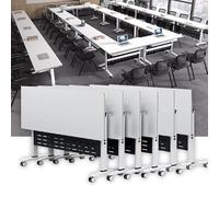Widppsopt Folding Conference Room Table, Flip Top Mobile Meeting Office Training Room Desk with Wheel, Modern Training Meeting Seminar Classroom Tables(C 6Pack 63 x 23.6 x 29.5inch)