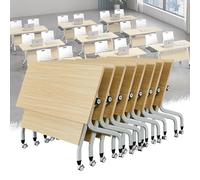 Widppsopt Folding Conference Room Table, Flip Top Mobile Meeting Office Training Room Desk with Wheel, Modern Training Meeting Seminar Classroom Tables(K 8Pack 63 x 23.6 x 29.5inch)