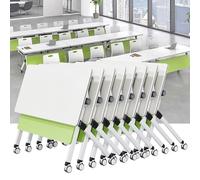 Widppsopt Folding Conference Room Table, Flip Top Mobile Meeting Office Training Room Desk with Wheel, Modern Training Meeting Seminar Classroom Tables(H 8Pack 70.8 x 23.6 x 29.5inch)