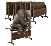 Widppsopt Folding Conference Room Table, Flip Top Mobile Meeting Office Training Room Desk with Wheel, Modern Training Meeting Seminar Classroom Tables(G 6Pack 55.1 x 23.6 x 29.5inch)