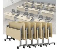 Widppsopt Folding Conference Room Table, Flip Top Mobile Meeting Office Training Room Desk with Wheel, Modern Training Meeting Seminar Classroom Tables(P 6Pack 55.1 x 23.6 x 29.5inch)