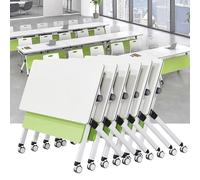 Widppsopt Folding Conference Room Table, Flip Top Mobile Meeting Office Training Room Desk with Wheel, Modern Training Meeting Seminar Classroom Tables(H 6Pack 55.1 x 23.6 x 29.5inch)