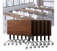 Widppsopt Folding Conference Room Table, Flip Top Mobile Meeting Office Training Room Desk with Wheel, Modern Training Meeting Seminar Classroom Tables(M 6Pack 63 x 23.6 x 29.5inch)