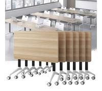 Widppsopt Folding Conference Room Table, Flip Top Mobile Meeting Office Training Room Desk with Wheel, Modern Training Meeting Seminar Classroom Tables(L 6Pack 70.8 x 23.6 x 29.5inch)
