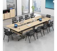 Widppsopt Folding Conference Table, Conference Training Rooms Flip Top Mobile Training Desk, Rolling Meeting Desk with Wheels, Suitable for Office, Meeting Room (4pack 63n)