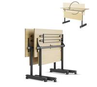 Widppsopt Folding Conference Table, Modern Mobile Training Table with Wheels,Flip Top Large Modular Meeting Desk Seminar Desk for Office Training Classroom(2pack 61in)