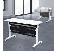 Widppsopt Folding Conference Table on Wheels Stackable Mobile Meeting Room Tables for Study Working Set of 6