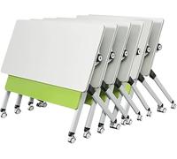 Widppsopt Folding Conference Table with Wheels Rolling Meeting Table for Office Reception Classroom Rectangle Mobile Training Desk(62.9"x19.6"x29.5")