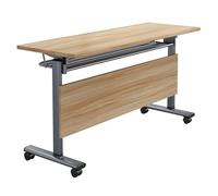Widppsopt Folding Conference Table with Wheels Stackable Seminar Training Desk Flip Top Mobile Meeting Desk with Baffle 6PCS Conference Room Tables