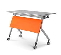 Widppsopt Folding Conference Tables for 6-8 People, 55.1inch Conference Room Table, Flip Top Training Desk with Silent Wheels, Modern Meeting Desk for Study Working