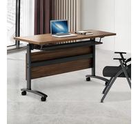 Widppsopt Folding Conference Tables, Modern Office Conference Room Table with Silent Locking Wheels, Foldable Flip Top Meeting Desk, Seminar Desk for Office,Meeting Room