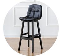 Widppsopt HerfsT - Taburete de bar con marco de madera negro con respaldo, asiento de doble capa y reposapiés ampliado, taburetes de bar para recepción de restaurante (tamaño: 61 cm, color: gris