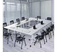 Widppsopt Large Modular Conference Room Table Desk with Silent Caster Wheels Modern Executive Office Conference Table for Home Office