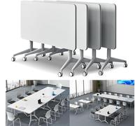 Widppsopt Large Modular Conference Room Table Desk with Silent Caster Wheels Modern Executive Office Conference Table for Home Office