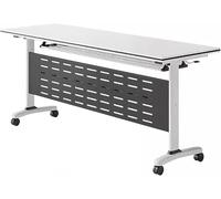 Widppsopt Large Rectangle Folding Conference Training Table with Lockable Caster Wheels Modular Rectangular Office Meeting Table for Large Conference Rooms, Reception, and Training Spaces(Small)