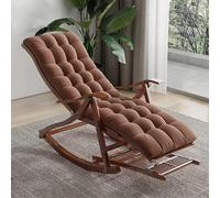 Widppsopt Mecedora Plegable tapizada y reclinable, cómoda, con reposapiés y Acolchado Suave para Patio (marrón, B)