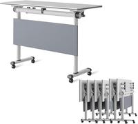 Widppsopt Mobile Conference Room Table with 360° Rotating Wheels, Foldable 6ft Desk for Home Office, Meeting Table, Durable & Space-Saving, Lockable Rolling Desk