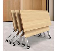 Widppsopt Mobile Folding Conference Room Table with Silent Wheels, Adjustable Feet, Portable Meeting and Training Table for Office, Classroom, Seminars, and Workspaces, Easy Storage
