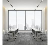 Widppsopt Modern Conference Room Table,Large Folding Table, Flip Top Mobile Meeting Training Desk, Office Desk for Home Office Classroom