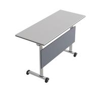 Widppsopt Modern Conference Room Tables, Folding Flip Top Conference Table, White Mobile Training Desk, Seminar Boardroom Desk, Meeting Room,Classroom 1pcs 140cm