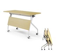 Widppsopt Modern Executive Desk with Large Folding Table for Office Conference Room Rectangular Foldable Meeting Tables