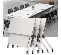 Widppsopt Modern Office Conference Room Folding Training Table with Caster Wheels Pack of 3 55in