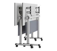 Widppsopt Modern White Conference Table with Rolling Silent Wheels Executive Desk for Meeting Room