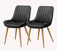 Widppsopt Silla de Comedor Cuero para Cocina, Juego de 2, Patas de Metal, Cojines y respaldos cómodos para Sala de Estar, Dormitorio, Estudio, Sala de recepción (Patas Doradas Negras).