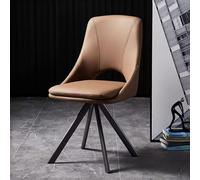 Widppsopt Sillas de comedor modernas de mediados de siglo, asiento tapizado con base giratoria de 180°, silla de oficina de piel sintética, silla giratoria sin ruedas, silla decorativa para el hogar