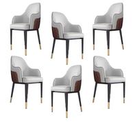 Widppsopt Sillas de Comedor Sillas de Comedor de Cuero PU Juego de 6 Sillones Decorativos para Sala de Estar de Cocina con Patas de Metal de Acero al Carbono para Restaurantes Comerciales en el hogar