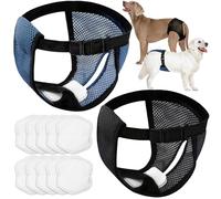 WiDream 2 Piezas Bragas Celo PE-rra, Pañal Perro Reutilizable, Pañal Reutilizable para Perra en Celo con Cierre de Velcro, Bragas Higiénicas Ajustables para Perra Durante su Periodo, XL