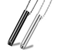 WiDream 2 Piezas C-ollar de Respiración Consciente de Aliviar Ansiedad,Collar de Silbato de Acero Inoxidable Portátil, Collar de Ejercicio de Respiración Profunda para Meditación Antiestrés Relajación