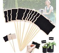WiDream 20 pcs Pizarras de Madera de Jardín Ecoracion, Etiquetas de Plantas de Madera, Planta Mini Pizarra, para La Decoración del Jardín de Hierbas del Balcón de La Huerta de La Planta de La Casa