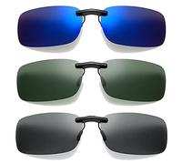 WiDream 3 Piezas Clip G-afas de S-ol Polarizadas, Flip up Gafas de Sol Sin Montura, Clip Polarizado Unisex en Gafas de Sol, para Actividades al Aire Libre, Conducción, Pesca, Ciclismo