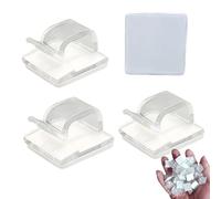 WiDream 60 Pcs Clips Organizador de Cables Autoadhesivo, Clips de Cable de Exterior, Adhesiva Clip Decorativos de Luces, Clips de Cable Autoadhesivos Transparentes Fuertes con Respaldo 3M para Cables