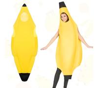 WiDream Disfraz de Plátan-o Adulto, Disfra-z Divertido de P-látano, D-isfraz de Plátano En Tela No Tejida, Disfraz de Plátano Unisexo para Fiesta Cosplay Halloween Carnaval