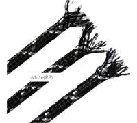 Width 4/812mm Braid Sleeve PP Cotton Yarn+Pet Woven Mesh Tube Audio Data Cable Car Wire Protection Cover Shielding(Black White,Width 12mm,5 Meter)