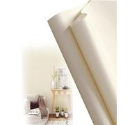 Width 53cm Non-Woven Wallpaper, Plain Solid Color Linen Textured Paste-The-Paste Wall Covering for Bedroom & Living Room(Cream Yellow)